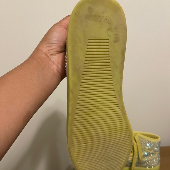 Gucci Rhinestone Covered Coda Hi-Top Sneaker in Hot Yellow 40 - Picture 3 of 6
